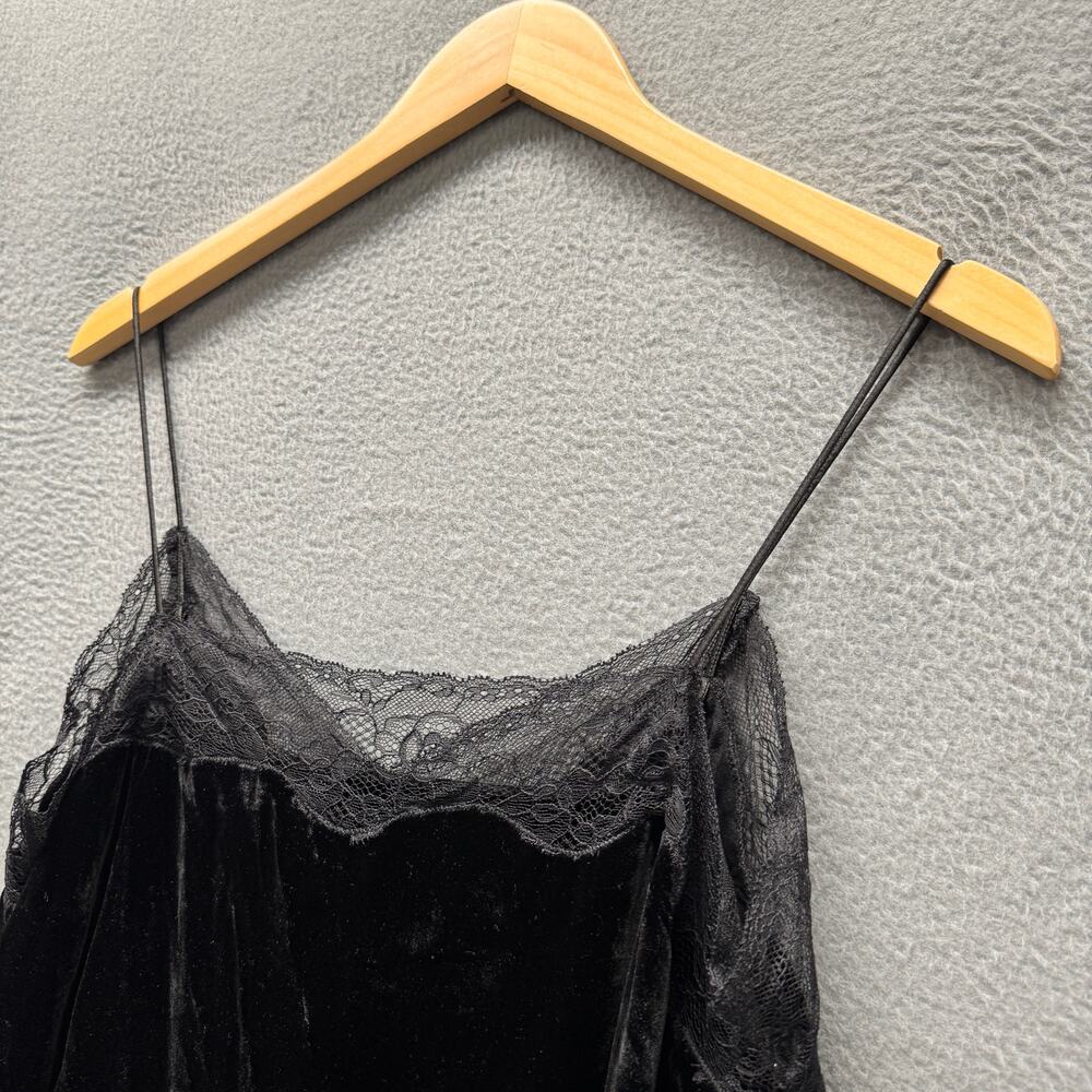 ba&sh Viera Camisole Top Black Velvet Silk Lace Cami Tank Womens US 6 INT M - Picture 10 of 11